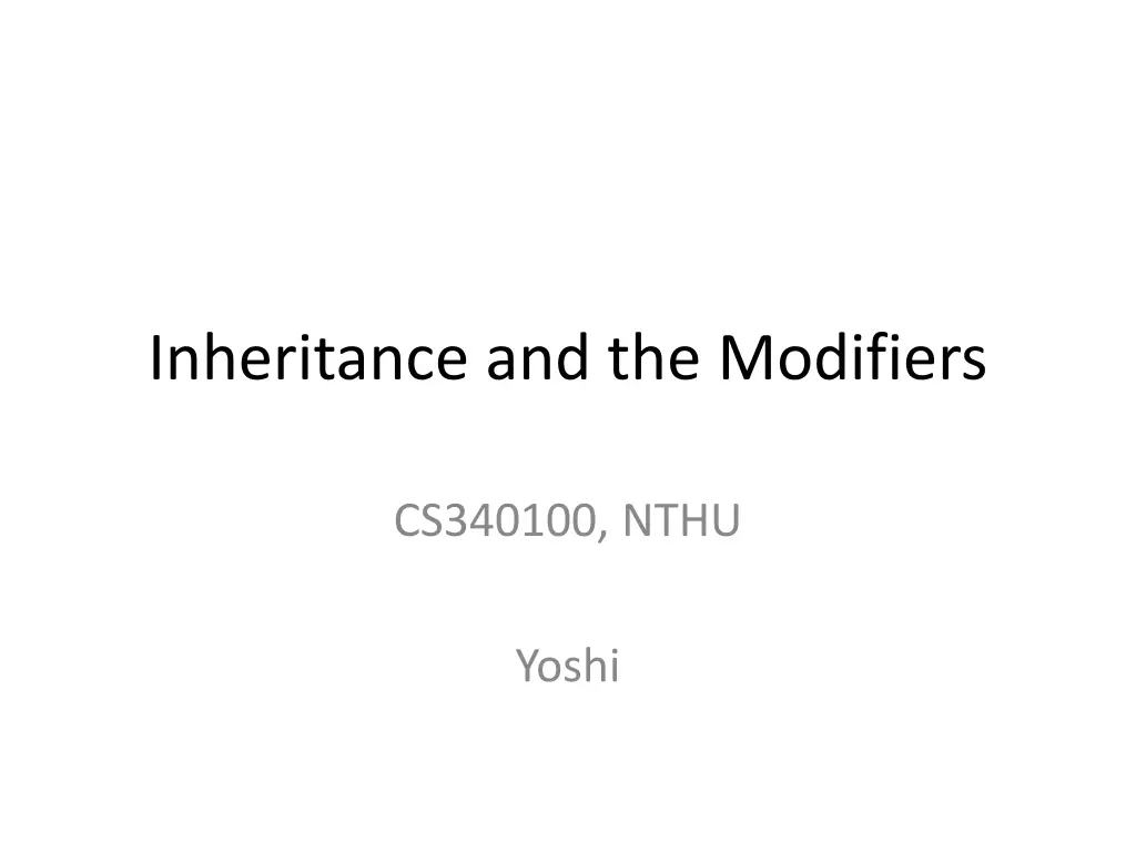 inheritance and the modifiers n.w