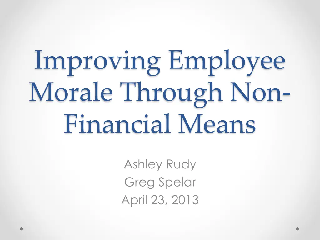 improving employee morale through non financial n.w