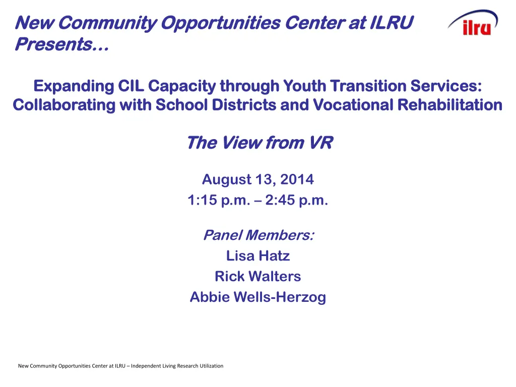 new community opportunities center at ilru n.w