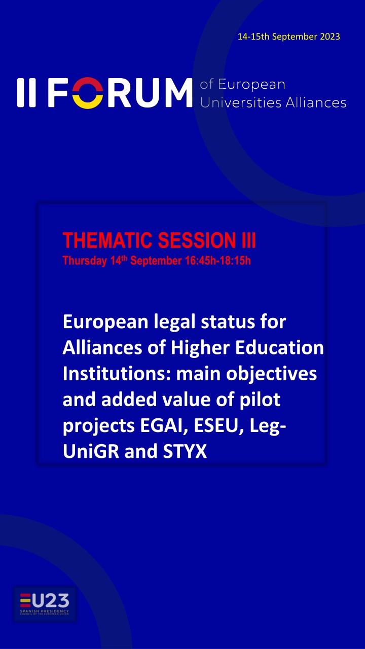 European Legal Status for Alliances of Higher Education Institutions