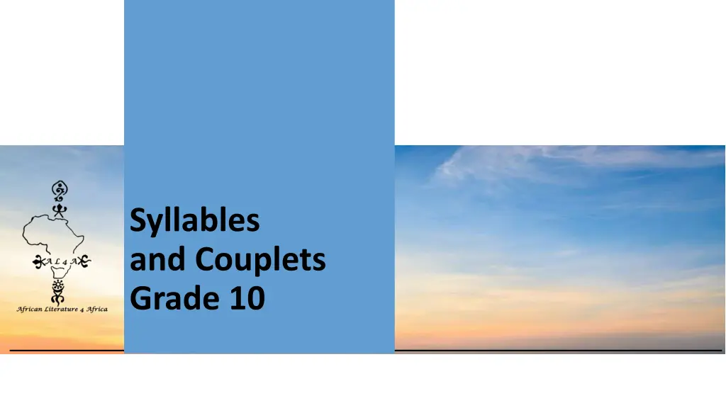 syllables and couplets grade 10 n.w