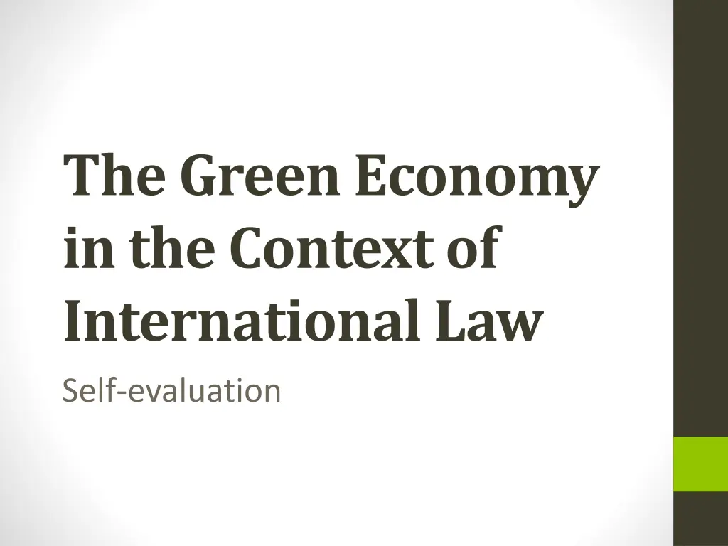 the green economy in the context of international n.w