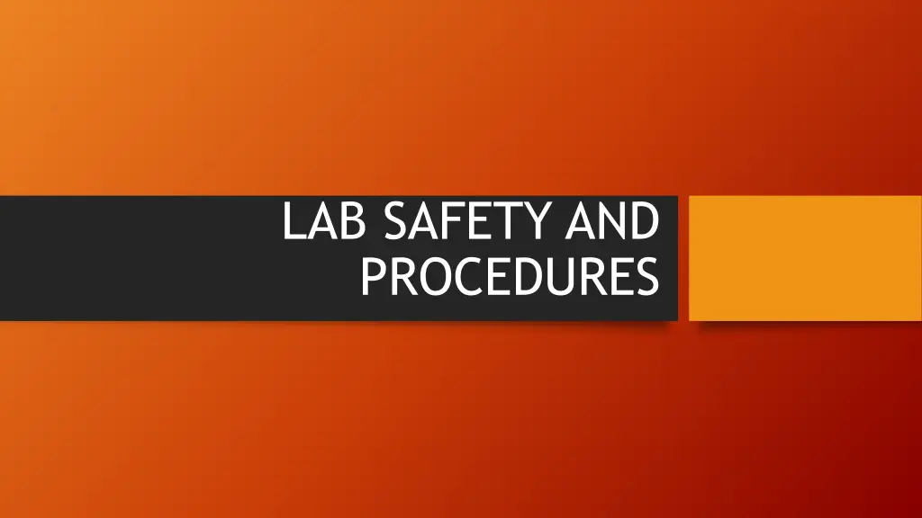lab safety and procedures n.w