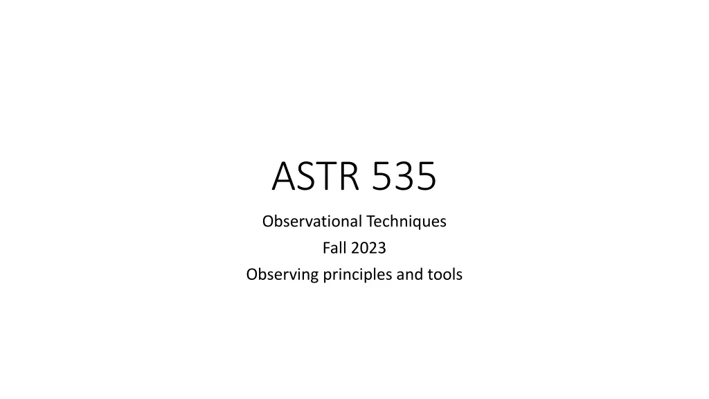 astr 535 n.w