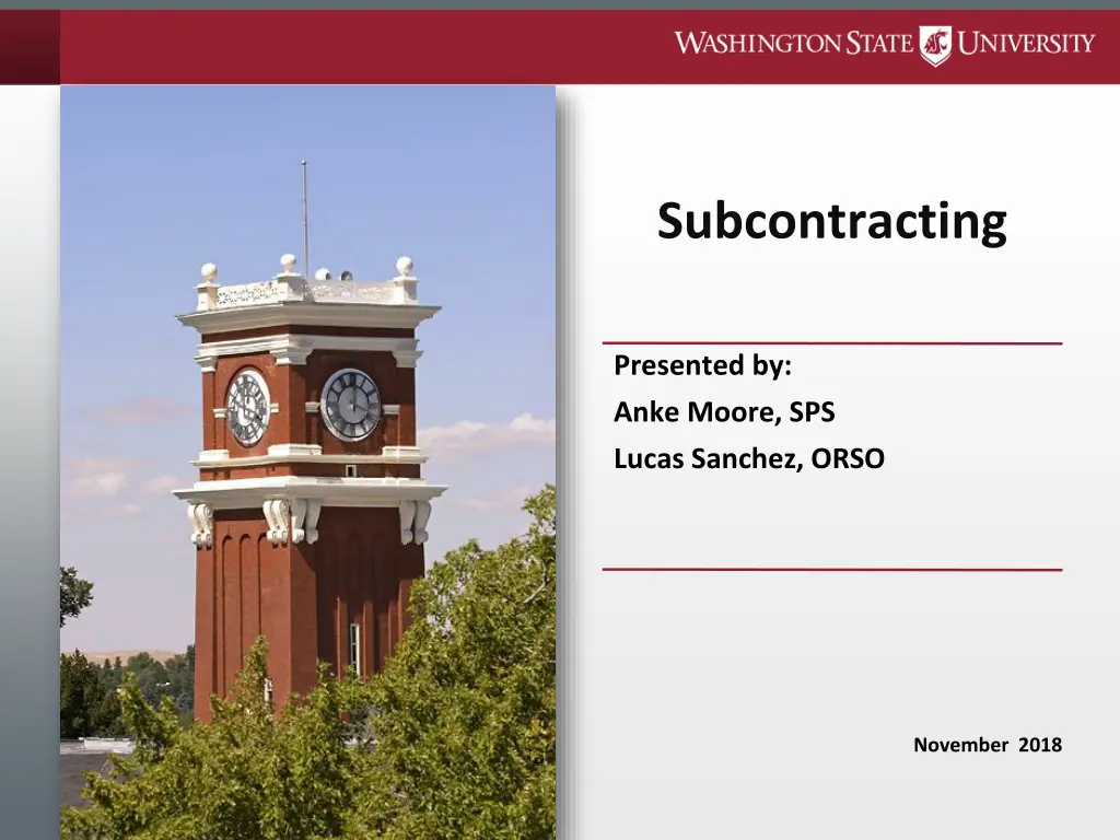subcontracting n.w