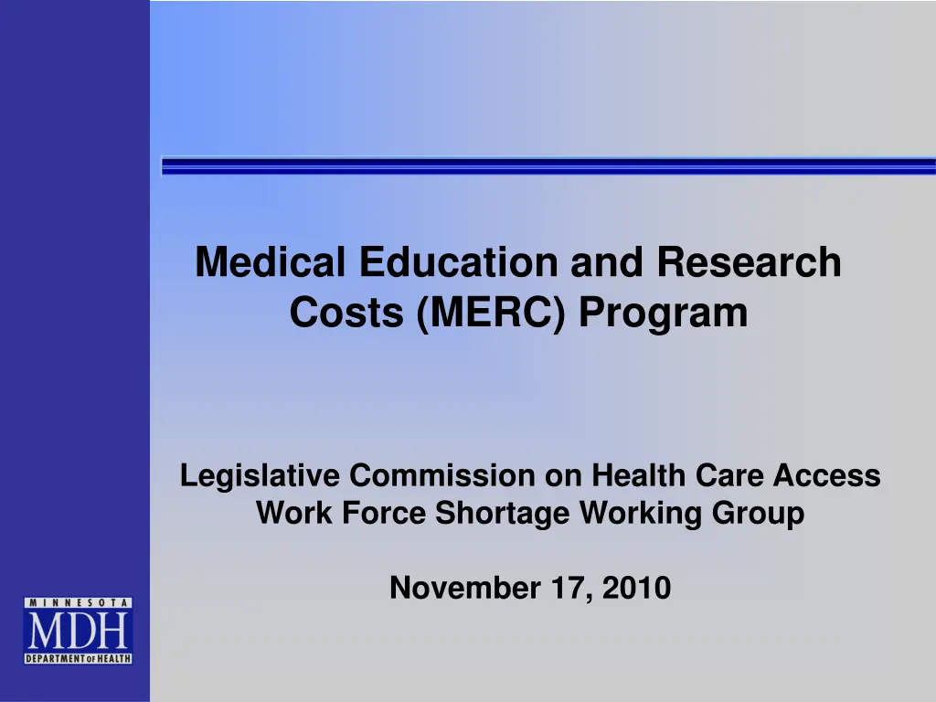 medical education and research costs merc program n.w