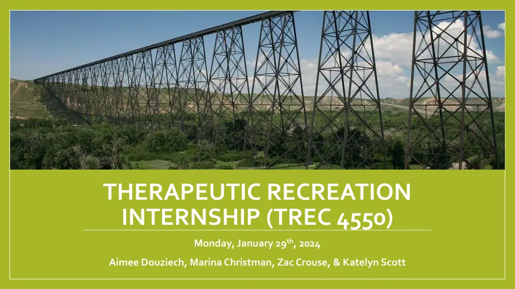 therapeutic recreation internship trec 4550 n.w