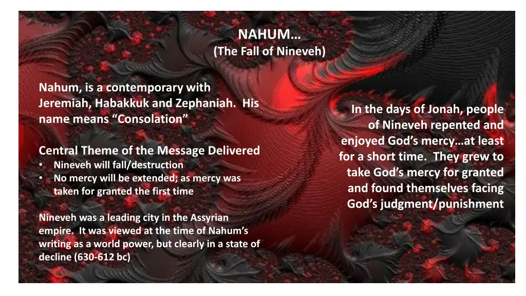 nahum the fall of nineveh n.w