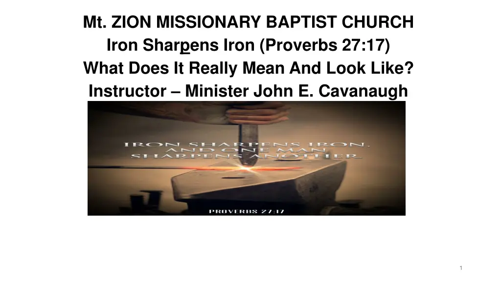 mt zion missionary baptist church iron sharpens n.w