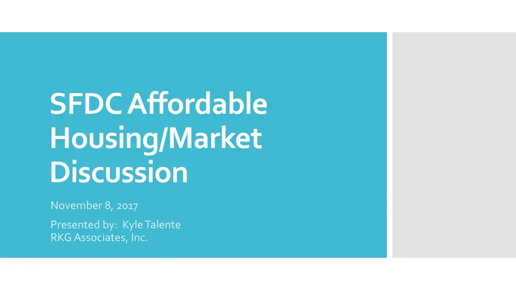sfdc affordable housing market discussion n.w