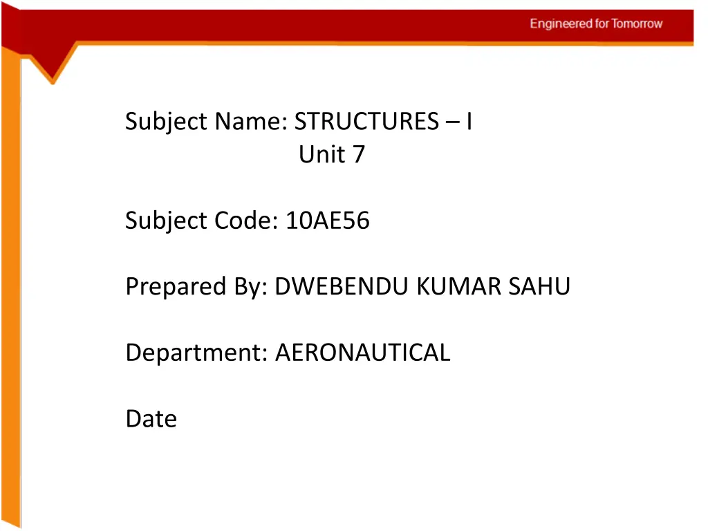 subject name structures i unit 7 n.w