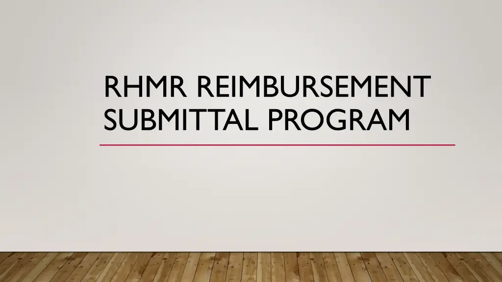 rhmr reimbursement submittal program n.w