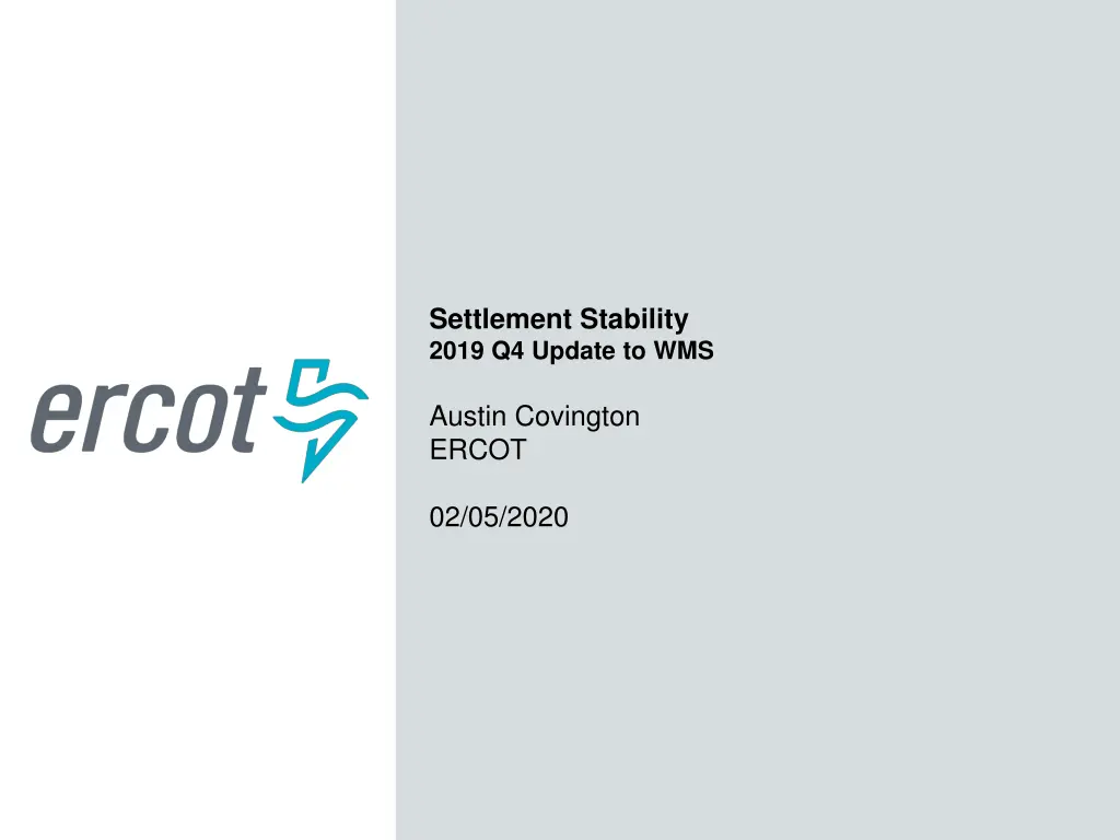 settlement stability 2019 q4 update to wms n.w
