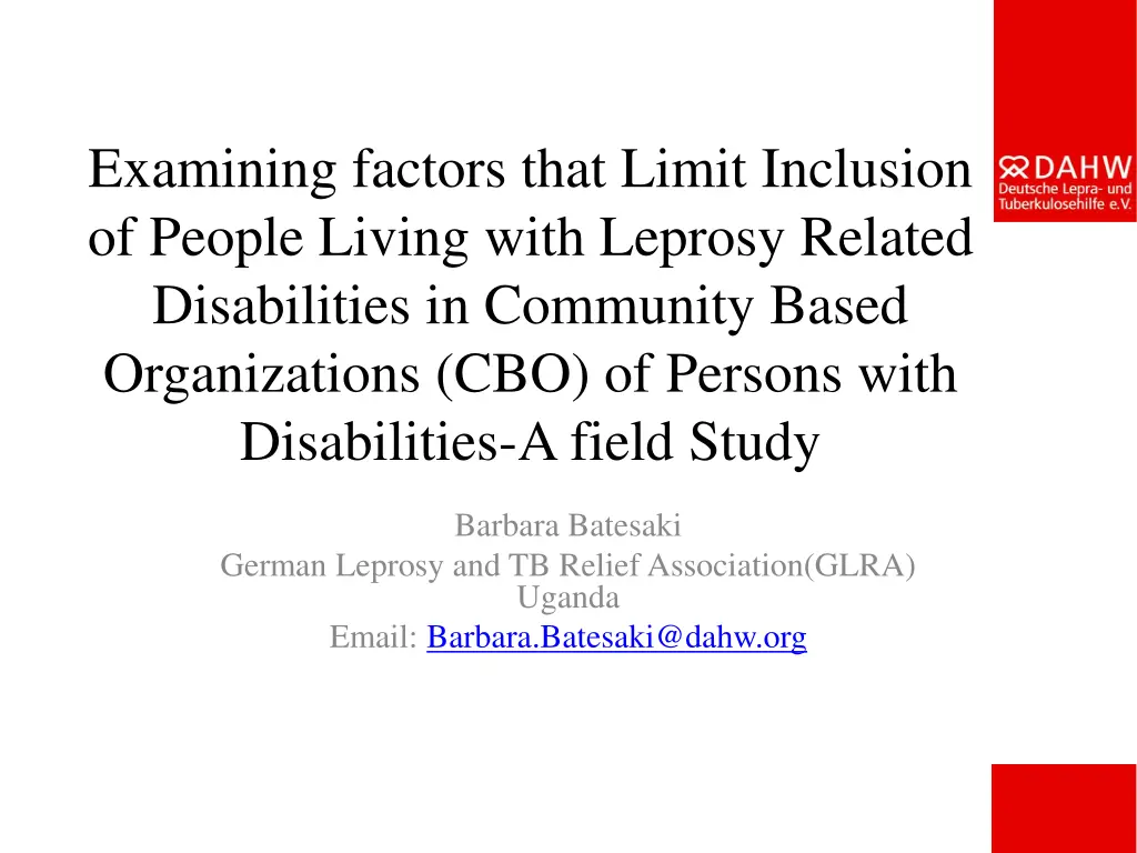 examining factors that limit inclusion of people n.w