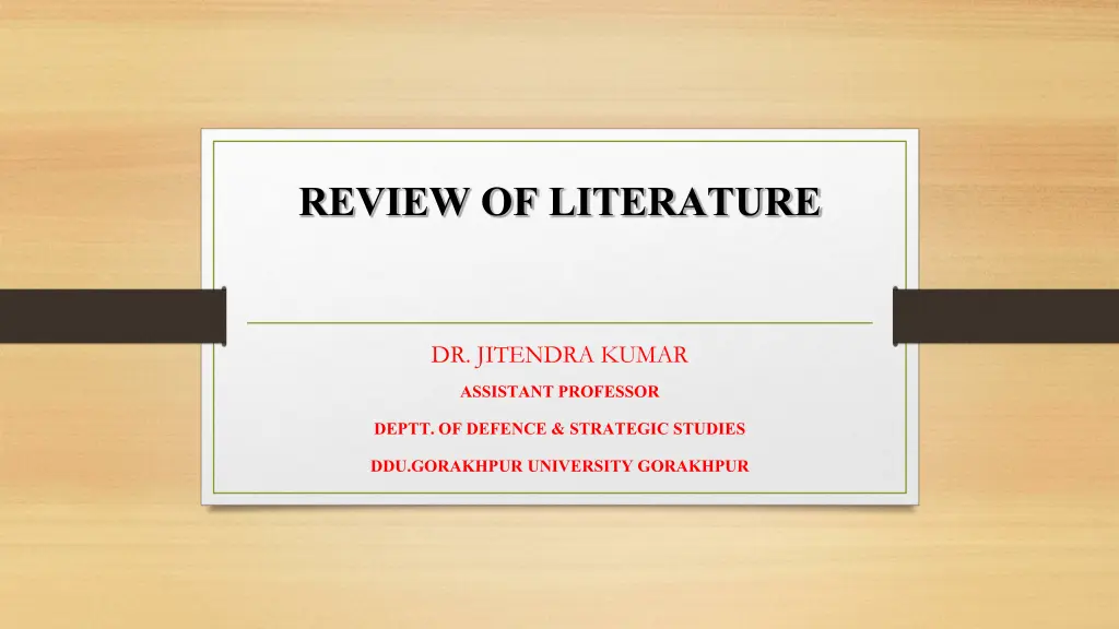 review of literature n.w