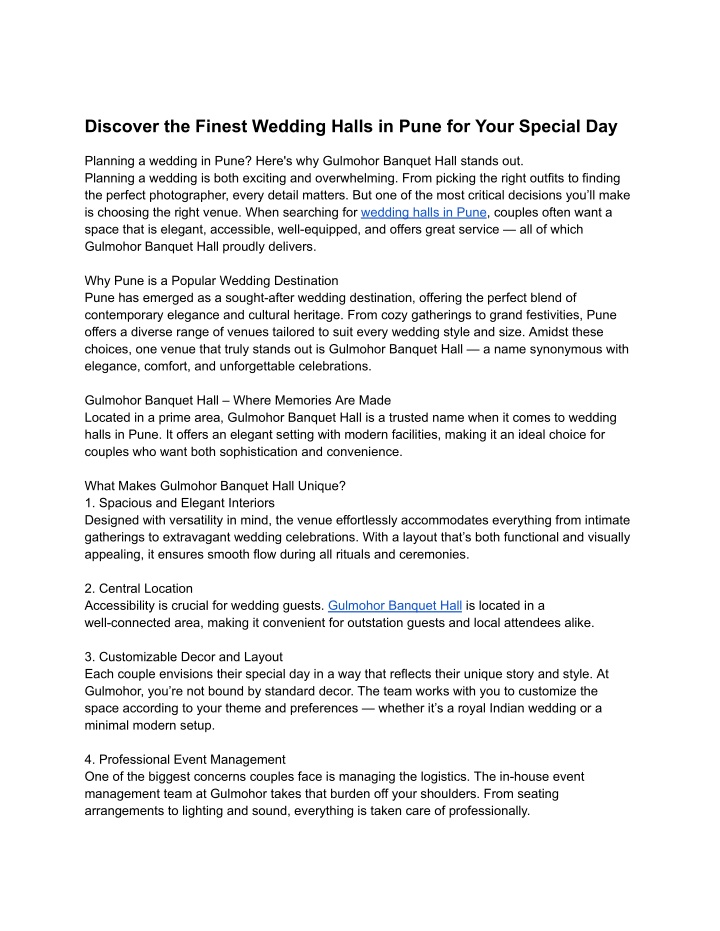 discover the finest wedding halls in pune n.w