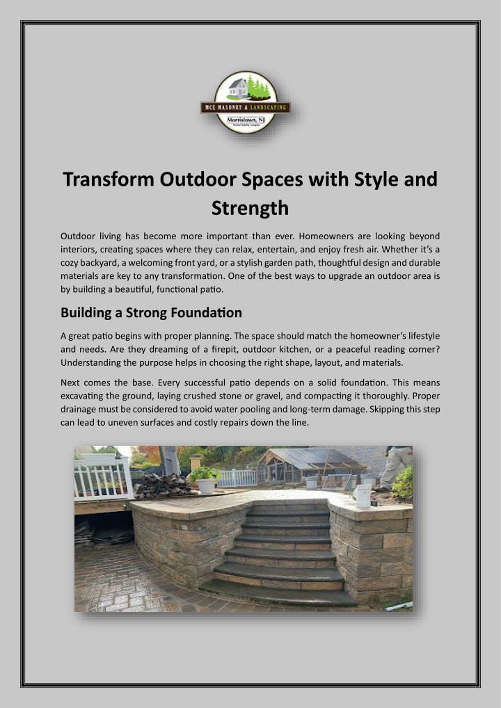 transform outdoor spaces with style and strength n.w