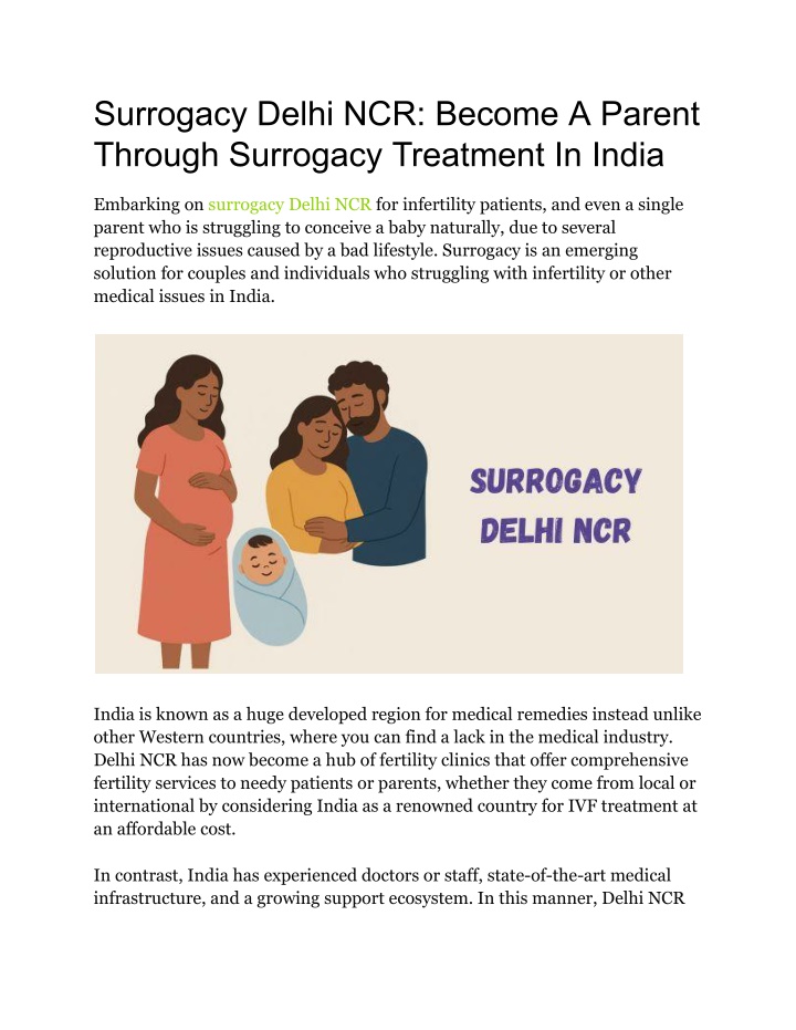 surrogacy delhi ncr become a parent through n.w