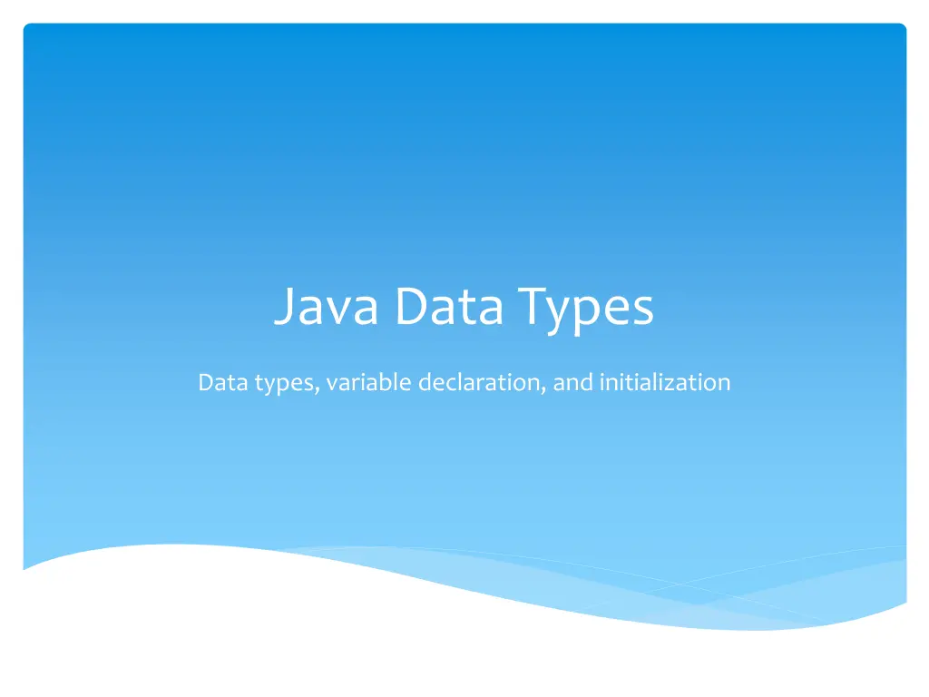 java data types n.w