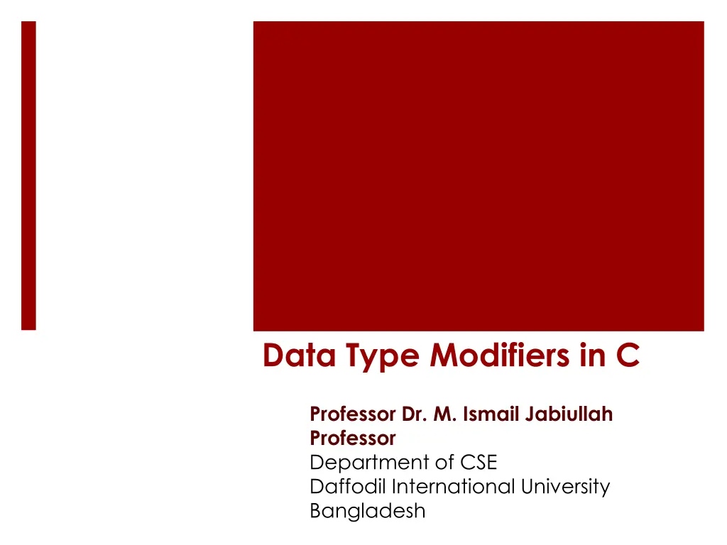 data type modifiers in c n.w