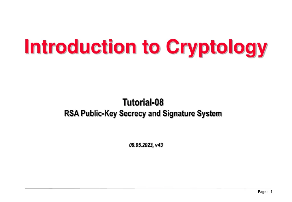 introduction to cryptology n.w