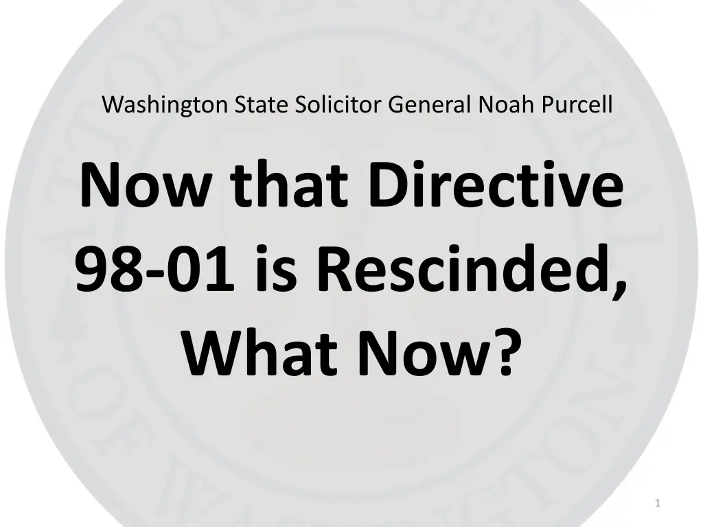 washington state solicitor general noah purcell n.w