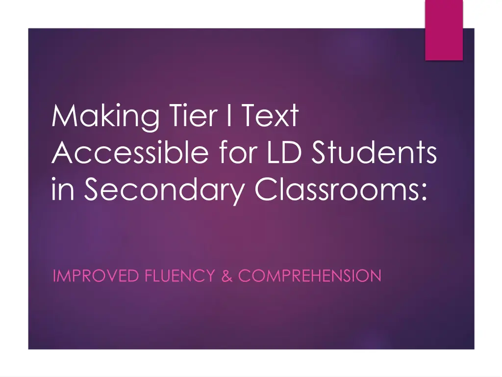 making tier i text accessible for ld students n.w