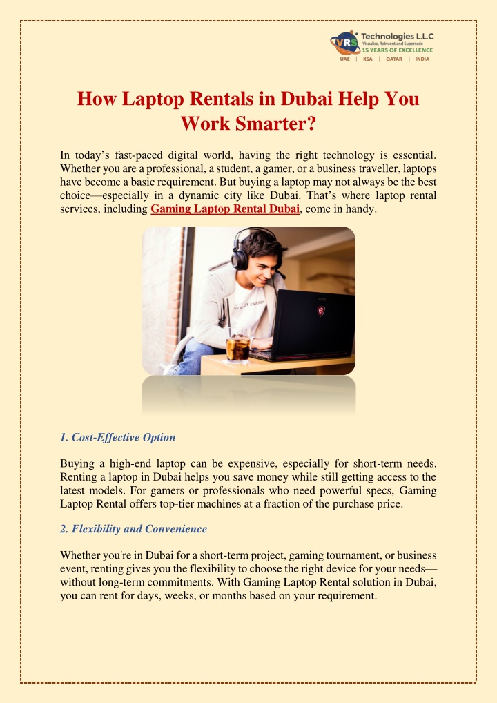 how laptop rentals in dubai help you work smarter n.w