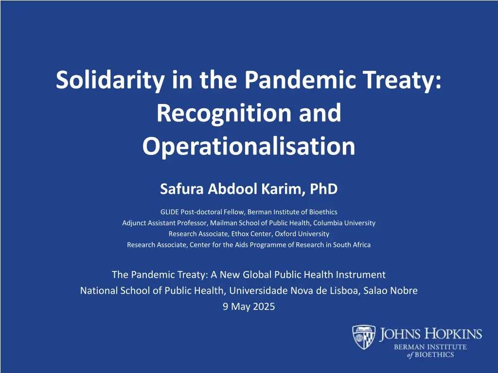 solidarity in the pandemic treaty recognition n.w