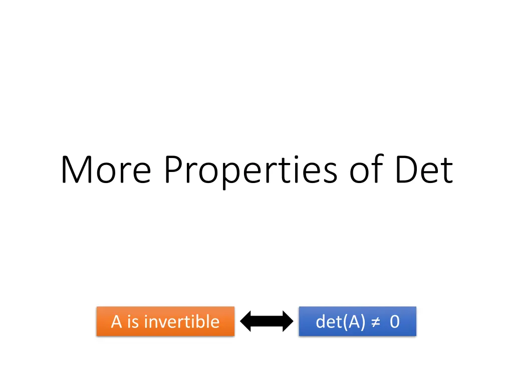 more properties of det n.w