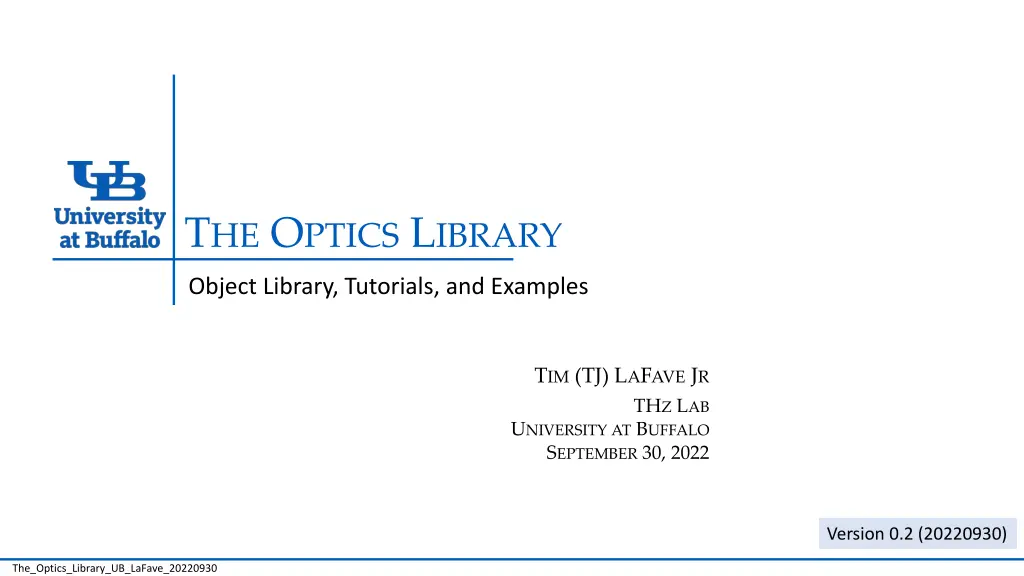 t he o ptics l ibrary n.w