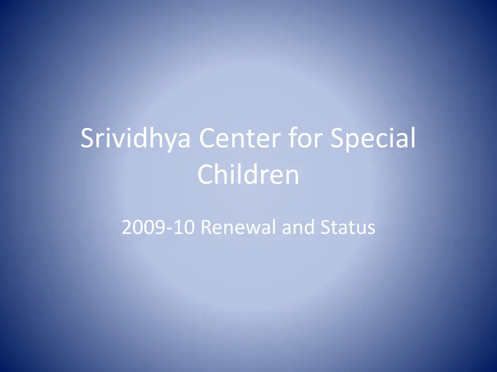 srividhya center for special children n.w