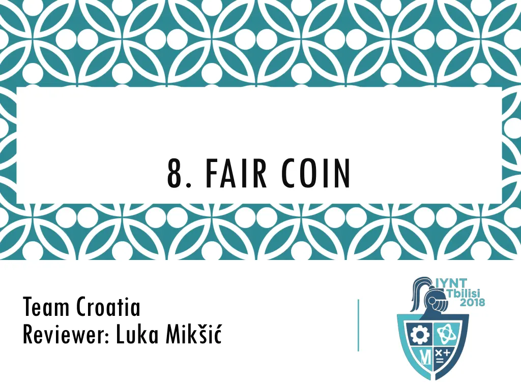 8 fair coin n.w