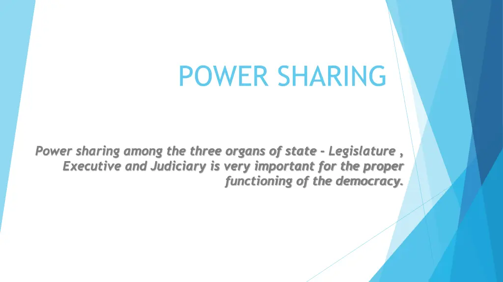 power sharing n.w