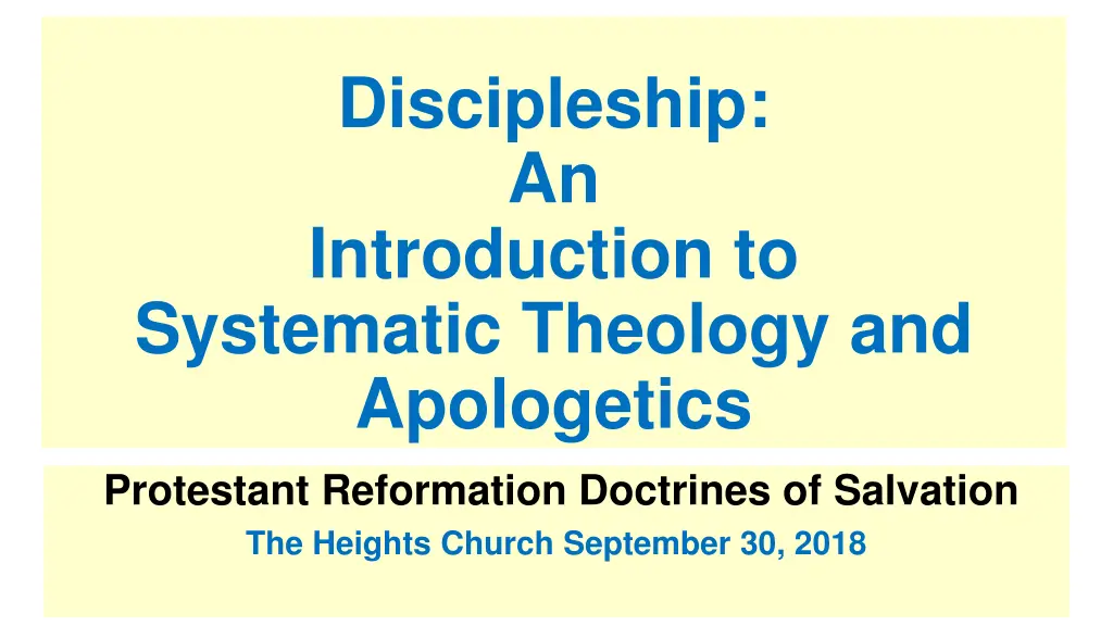 discipleship an introduction to systematic n.w