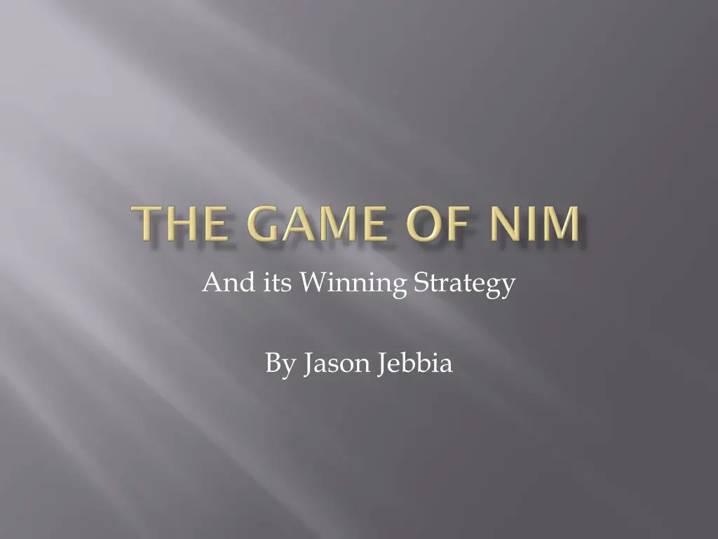 and its winning strategy n.w
