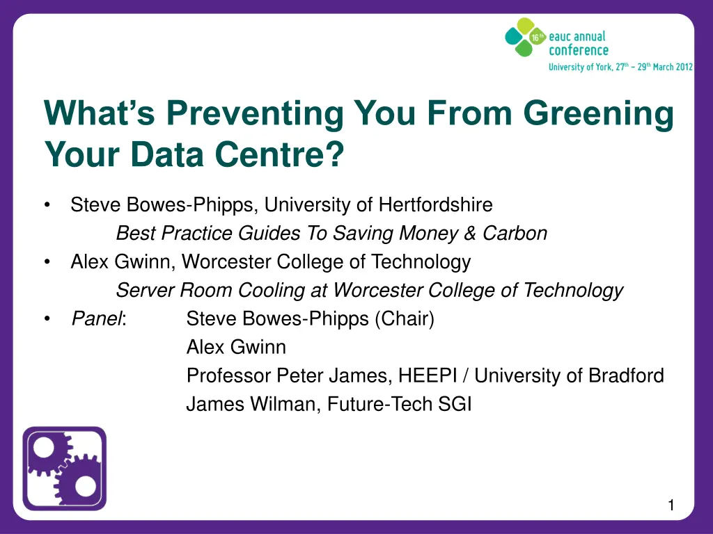 what s preventing you from greening your data n.w