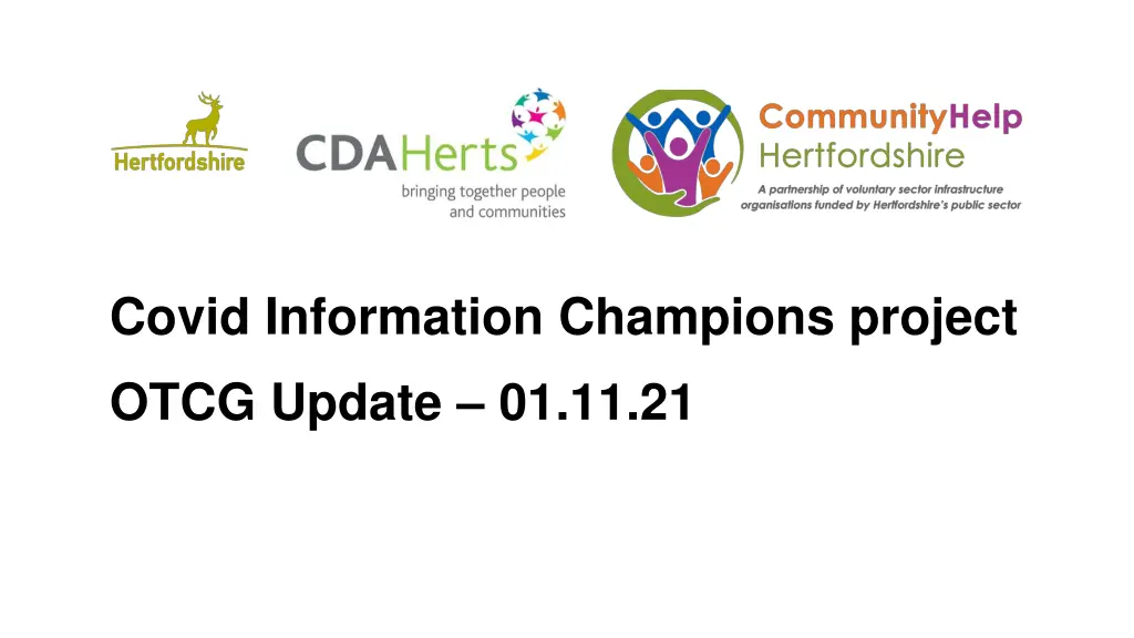 covid information champions project otcg update n.w