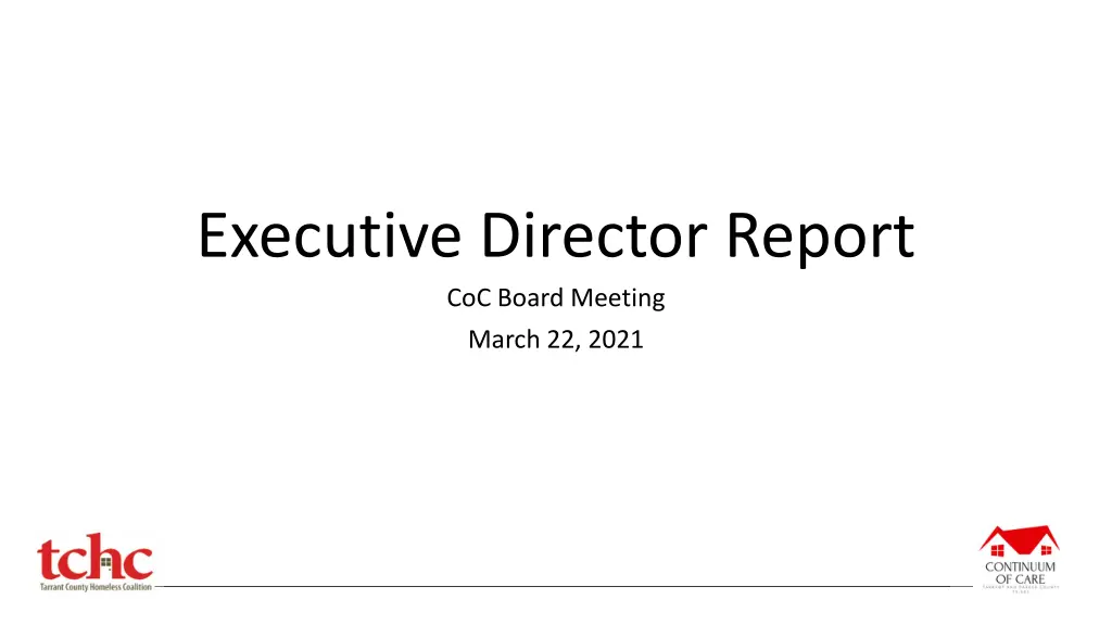 executive director report coc board meeting march n.w