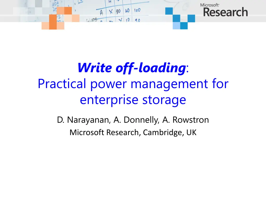 write off loading practical power management n.w