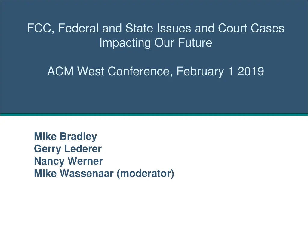 fcc federal and state issues and court cases n.w
