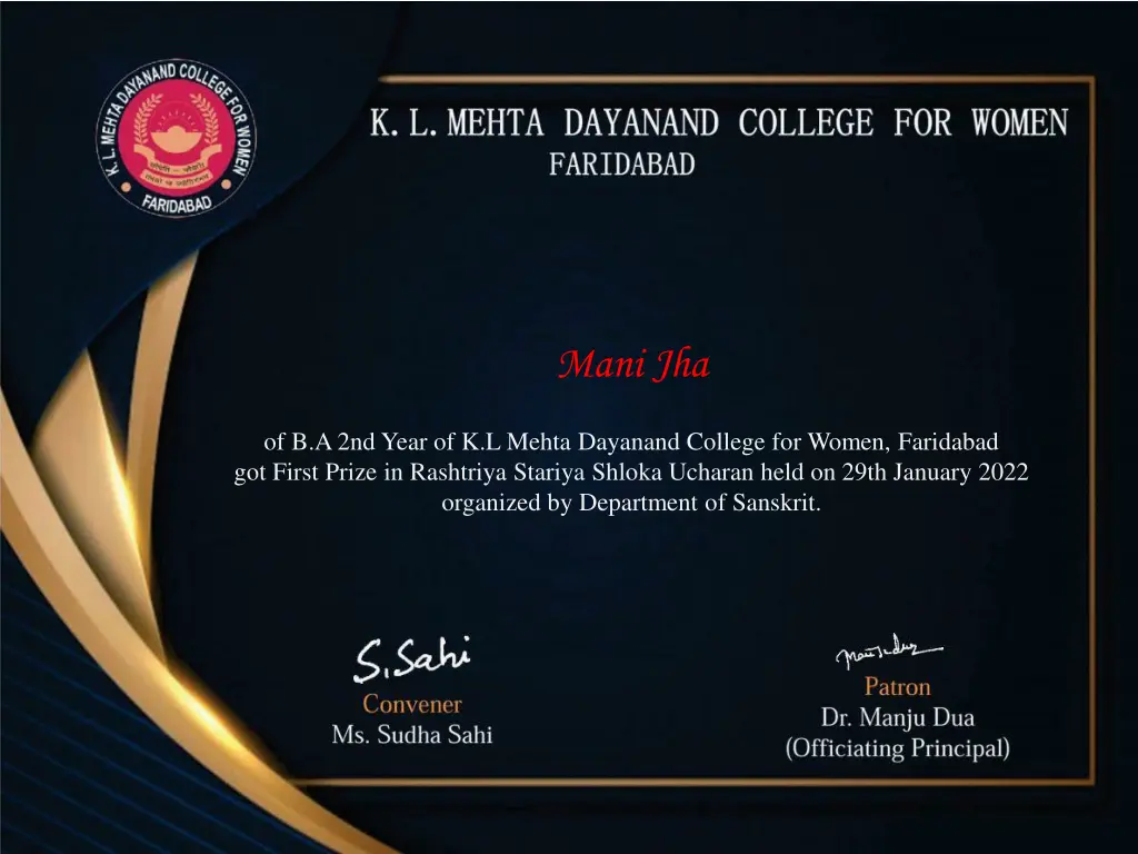mani jha n.w