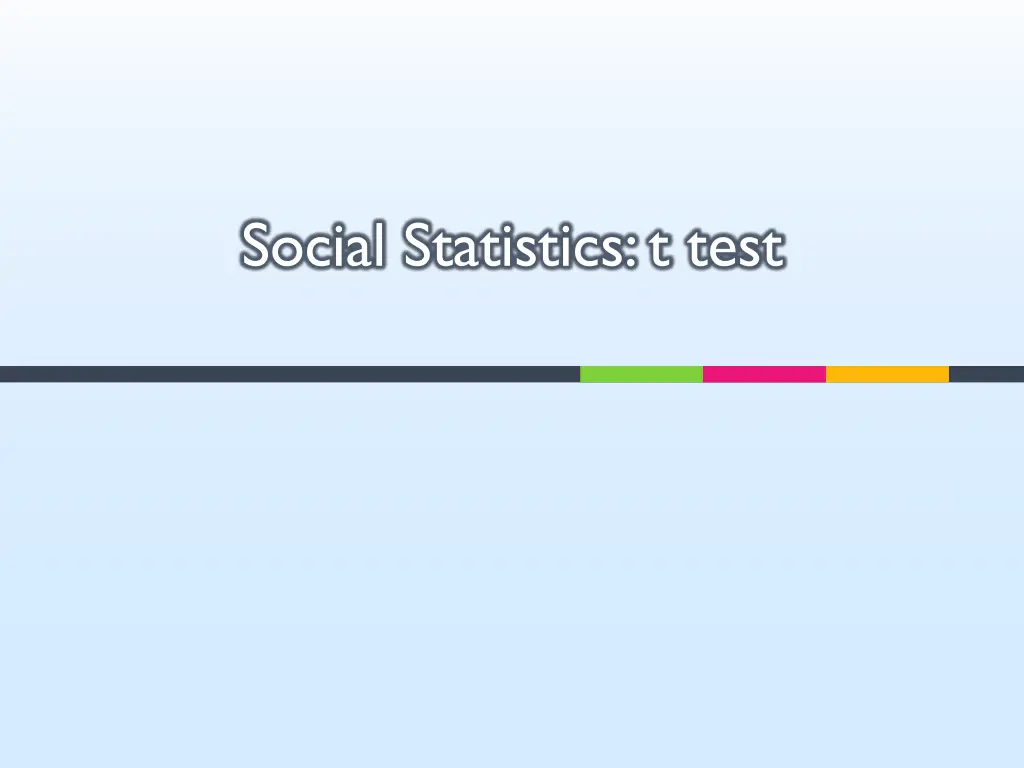 social statistics t test n.w