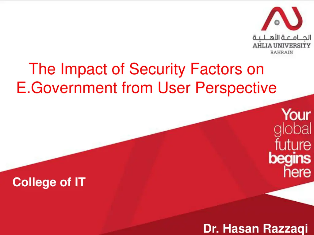 the impact of security factors on e government n.w