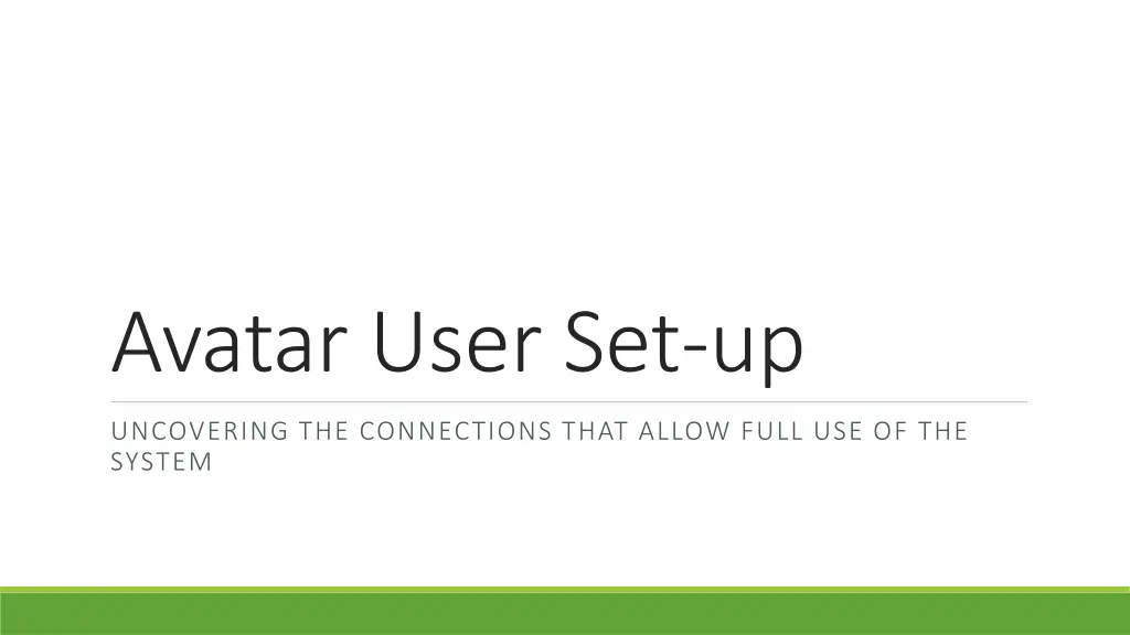 avatar user set up n.w