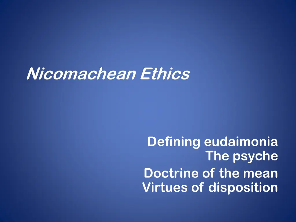 nicomachean ethics n.w