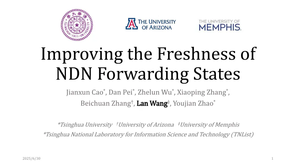 improving the freshness of ndn forwarding states n.w