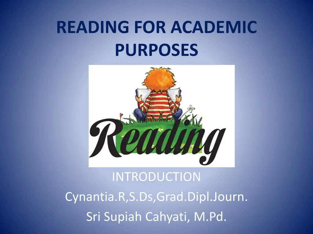 reading for academic purposes n.w