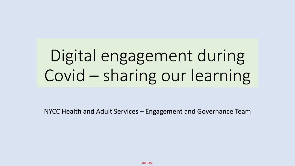 digital engagement during covid sharing n.w