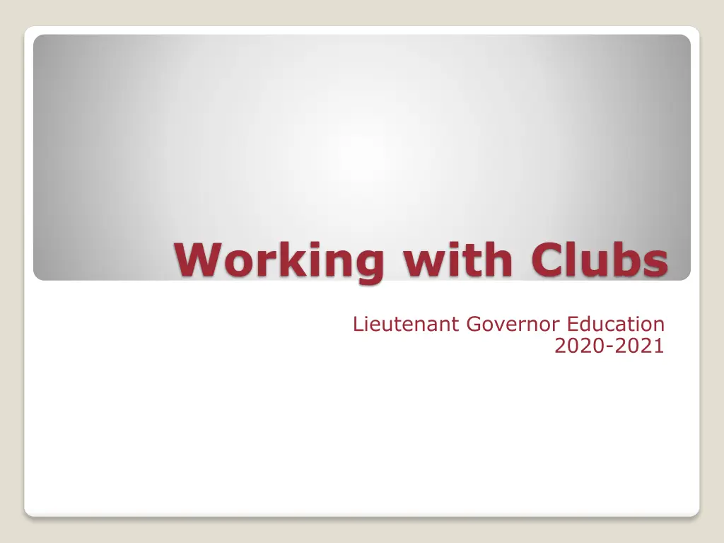 working with clubs n.w